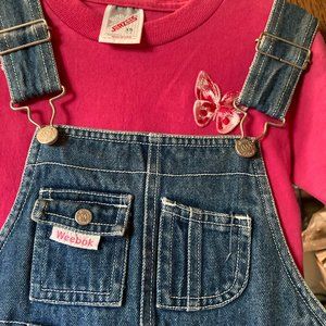 OVERALL SHORTS WITH TOP BUTTERFLY AND FLOWERS NEW